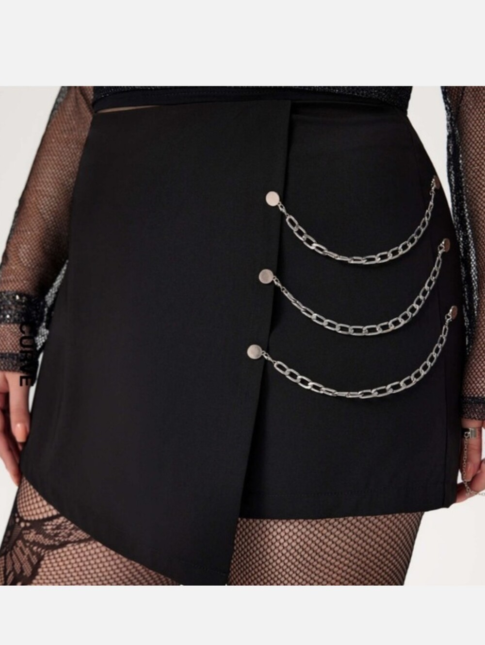 NWT⛓️ Cider Black Chain-Accent Skort